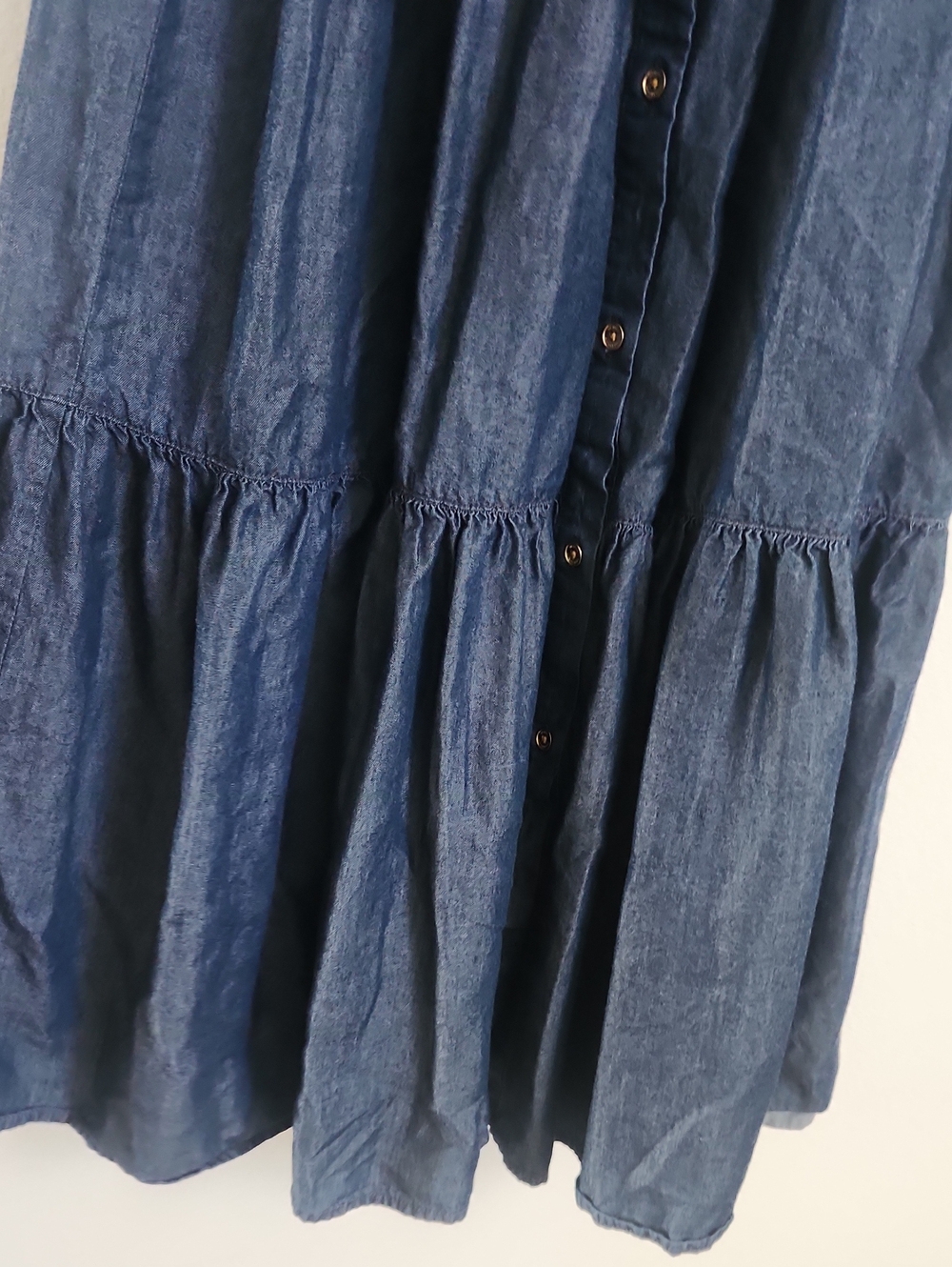 Michael Kors Women's Chain-Belt Tiered Shirtdress Indigo Rinse - Picture 4 of 6